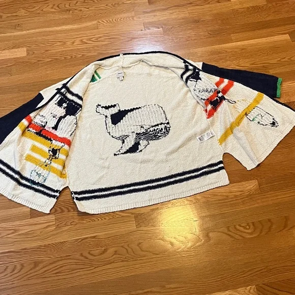 Anthropologie Nautical Buoy Cardigan L/XL NEW - Picture 10 of 15